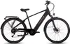 A black electric bicycle is shown against a white background. Produktbild-Vorschau