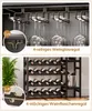 A collage showcasing a wine rack with hanging glasses and a wine bottle storage unit. Anteprima dell’immagine prodotto