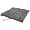 A dark gray tufted bench cushion is shown on a white background. Produktbild-Vorschau