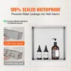 A comparison of two shower niches, one labeled 'OURS 100% Sealed' and the other 'OTHERS' May Leak', with text highlighting waterproof features. Podgląd zdjęcia produktu