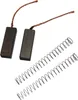Two carbon brushes with wires and two springs on a white background. Produktbild-Vorschau