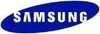 The Samsung logo is displayed prominently on a blue oval background. Voir les images du produit