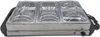 A buffet food warmer with three compartments and clear lids. Voir les images du produit