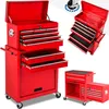 Vozík na nářadí s 10 přihrádkami - červený Náhled obrázku produktu 2