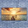Glasbilder 140x70 Wandbild Druck auf Glas Sonne Brücke Meer Produktbild-Vorschau 2
