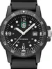 A close-up, front-facing studio shot of a black Luminox watch with a black strap against a white background. Produktbild-Vorschau