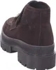 A close-up rear view of a brown suede boot with a thick lug sole. Produktbild-Vorschau