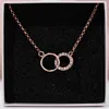 Damen Halskette aus Roségold mit Zirkonia-Kristallen - An Produktbild-Vorschau 3