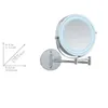 A diagram showing the dimensions of a wall-mounted mirror with LED lighting, alongside a product image of the mirror. Produktbild-Vorschau