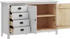 vidaXL Sideboard Hill Blanc 130x40x80 cm Pin massif Voir les images du produit 6