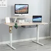 A standing desk setup in a home office environment with a computer, laptop, and accessories. Produktbild-Vorschau