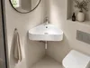 Lavabo in Vetroceramica Ava, angolare, da appendere, bianco Anteprima dell’immagine prodotto 3
