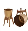 FineBuy Blumentopf 2er Set Metall / Massivholz Pflanzkübel Produktbild-Vorschau 6