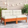 vidaXL Gartensofa ohne Armlehnen mit Kissen Wachsbraun Produktbild-Vorschau 2