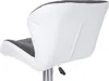 The back view of a two-tone bar stool with a white seat and backrest and a gray seat cushion. Náhled obrázku produktu