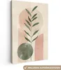 MuchoWow® - Leinwandbilder - Modern - Rosa - Grün - Natur - Produktbild-Vorschau 1