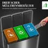 Fingerabdruckresistenter Mülleimer mit 3x20L Fächern, Produktbild-Vorschau 4