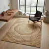 Teppich Jute handgewebt rundes Muster Natur 160x230 Produktbild-Vorschau 7