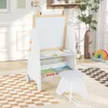 Cavalletto per bambini COSTWAY, lavagna per bambini 4 in 1 Anteprima dell’immagine prodotto 2