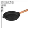 Ø28cm Grillpfanne aus Gusseisen mit Glasdeckel Induktion Produktbild-Vorschau 4