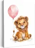 Leinwand Bilder 50x70 cm - Kinder Ballon - Löwe - Rosa, Produktbild-Vorschau 1