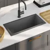 vidaXL Handgemachte Einbauspüle Schwarz Edelstahl Produktbild-Vorschau 2