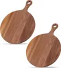 Pizzabrett & Teller Set 2 Stück, rundes Holz 30 cm mit Produktbild-Vorschau 1