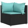 vidaXL 3-tlg. Garten-Lounge-Set mit Kissen Schwarz Poly Produktbild-Vorschau 12