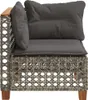 A close-up view of a corner sofa module with grey cushions. Produktbild-Vorschau
