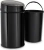 A black sensor trash can and its inner bin are shown against a white background. Produktbild-Vorschau