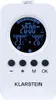 A white digital thermostat with a black screen displaying temperature and time. Podgląd zdjęcia produktu