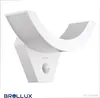 A white LED outdoor light fixture with a motion sensor, shown against a white background. Produktbild-Vorschau