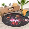 Volero - Teppich Floral Rund - Florine Schwarz Rosa - Ø 100 Produktbild-Vorschau 1