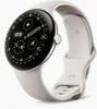 A Google Pixel Watch with a white band is shown against a white background. Produktbild-Vorschau