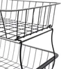 A close-up view of a black wire storage rack. Voir les images du produit