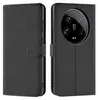 A black flip case for a smartphone is shown from the front and back. Produktbild-Vorschau