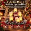 Weihnachtsdeko Schneemann mit LED Kerzenlicht, Tischdeko Produktbild-Vorschau 4