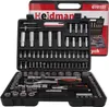 A tool kit is displayed in its open case, with the tools neatly arranged inside. The case is black, and the tools are primarily silver metal. The packaging box is partially visible in the background. Podgląd zdjęcia produktu