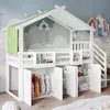 Hochbett mit Lattenrost, Kleiderschrank, Regal und Treppe, Produktbild-Vorschau 2