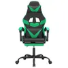 vidaXL Gaming-Stuhl mit Fußstütze Schwarz und Grün Produktbild-Vorschau 3