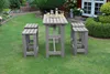 Barset Promadino 4 -Sitzer, Tisch, 4 Hocker Holz grau Produktbild-Vorschau 1