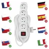 Prodlužovací kabel 10 m / 4 zásuvky / s vypínačem / bílý / PVC / 1 mm2 Náhled obrázku produktu