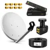 PremiumX SAT Anlage 60cm Antenne Quad LNB Kabel 50m Produktbild-Vorschau 1