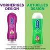 Comparison of two different packaging designs for a Durex product, with text indicating it is currently supplied in two different packaging versions. Podgląd zdjęcia produktu