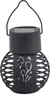 A black solar-powered hanging lantern with a decorative cage. Produktbild-Vorschau