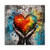 DEQOART Glasbild Echtglas 50x50 cm 'Herz in Händen' Produktbild-Vorschau 2
