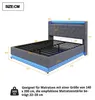 Merax Polsterbett 140x200cm mit LED und USB, hydraulisches Produktbild-Vorschau 7