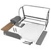 A collection of disassembled parts for a baby bed or playpen, laid out on a white background. Anteprima dell’immagine prodotto