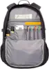 The inside of an open backpack is shown, with various compartments and items organized within. Podgląd zdjęcia produktu