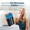ABSINA 4x 9V Blockbatterie Alkaline - 9V Batterie langlebig Produktbild-Vorschau 3
